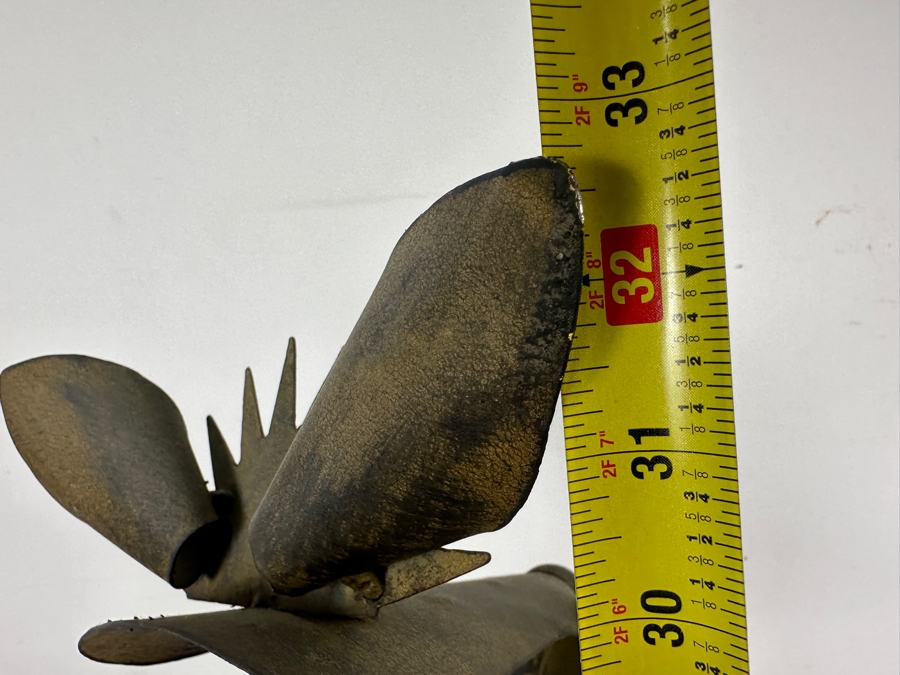 Freestanding Metal Dog Vase Sculpture With Kinetic Head 33H [Photo 5]