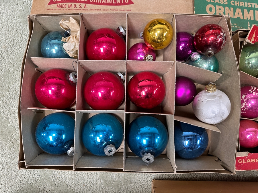Collection Of Vintage Glass Christmas Tree Ornaments Shiny Brite [Photo 2]