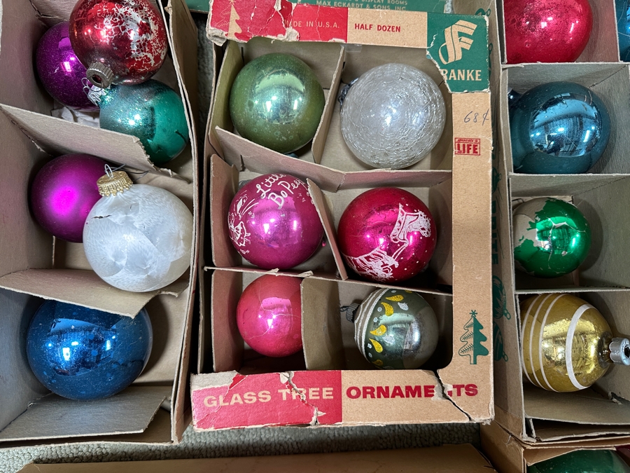 Collection Of Vintage Glass Christmas Tree Ornaments Shiny Brite [Photo 3]