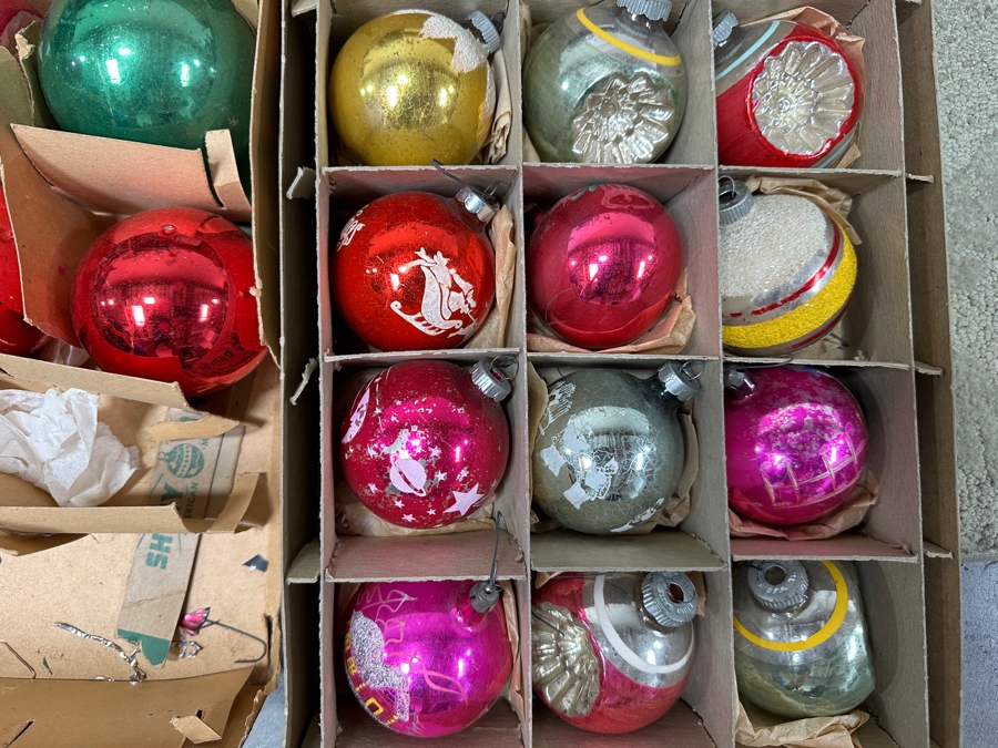 Collection Of Vintage Glass Christmas Tree Ornaments Shiny Brite [Photo 6]