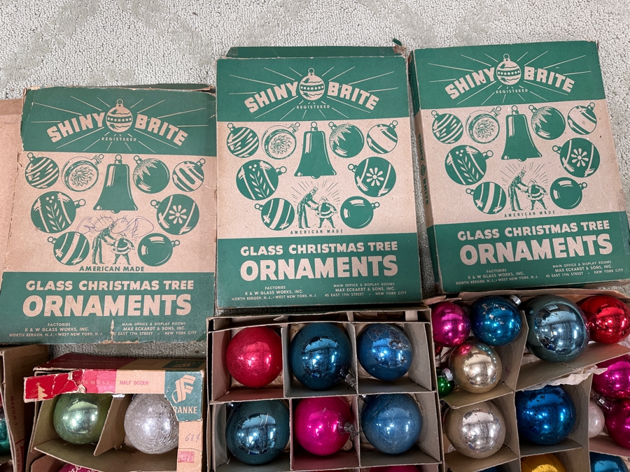 Collection Of Vintage Glass Christmas Tree Ornaments Shiny Brite [Photo 11]