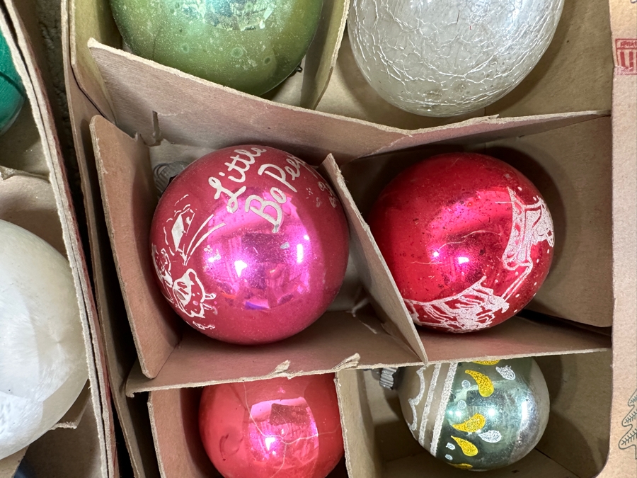 Collection Of Vintage Glass Christmas Tree Ornaments Shiny Brite [Photo 4]