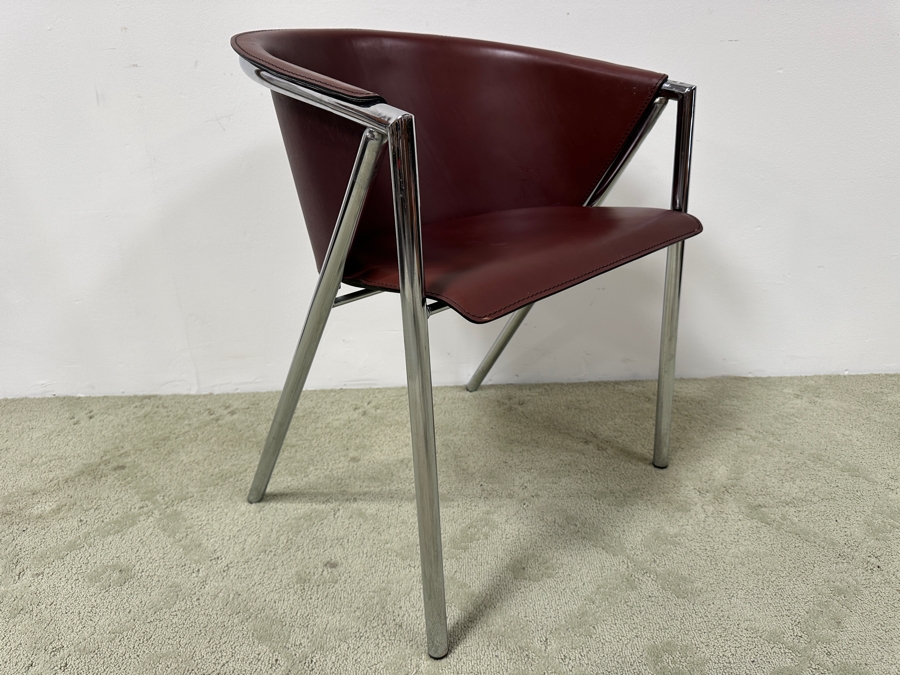 Arrben Italy Chrome With Leather Chair 22W X 21D X 29H [Photo 3]