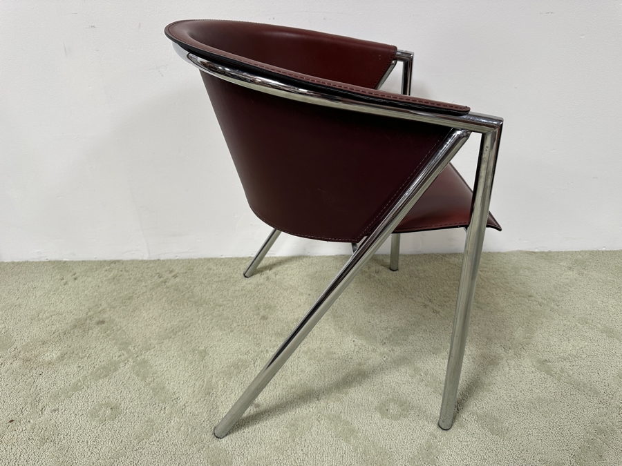 Arrben Italy Chrome With Leather Chair 22W X 21D X 29H [Photo 4]