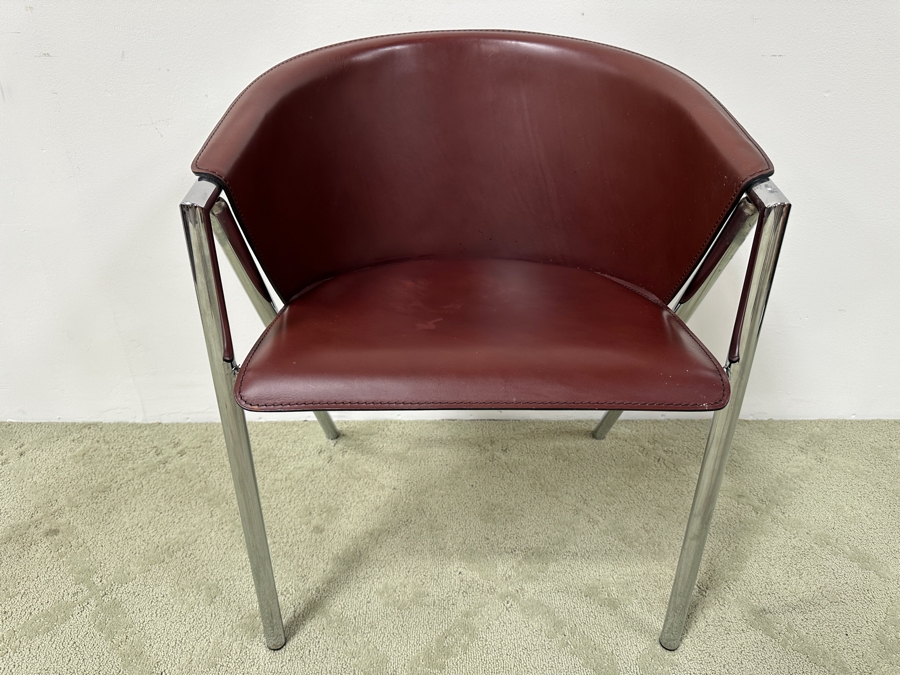 Arrben Italy Chrome With Leather Chair 22W X 21D X 29H [Photo 2]