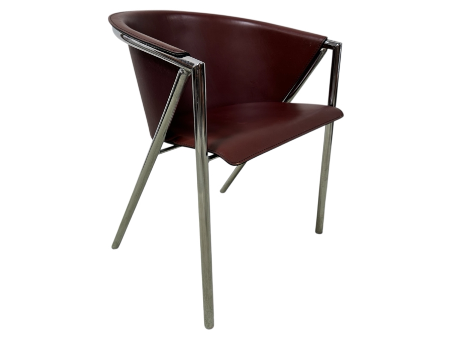 Arrben Italy Chrome With Leather Chair 22W X 21D X 29H