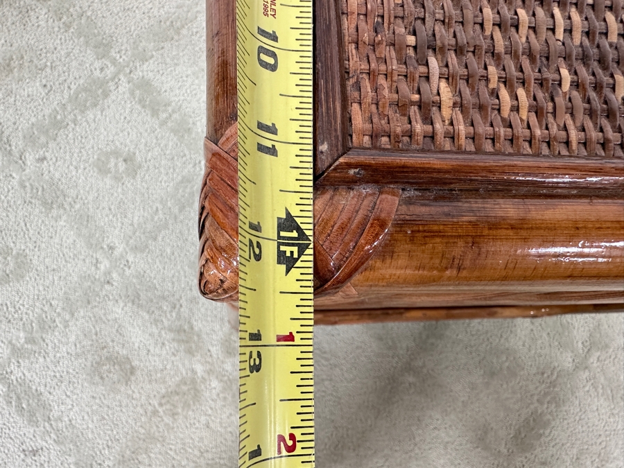 Bamboo And Rattan Nesting Tables 18.5W X 12.5D X 23H [Photo 7]