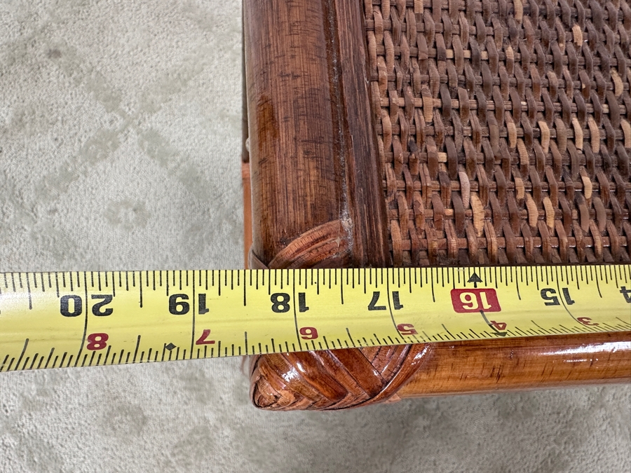 Bamboo And Rattan Nesting Tables 18.5W X 12.5D X 23H [Photo 6]