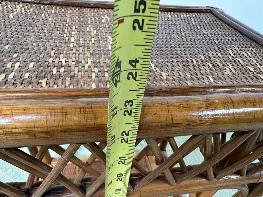 Bamboo And Rattan Nesting Tables 18.5W X 12.5D X 23H [Photo 8]