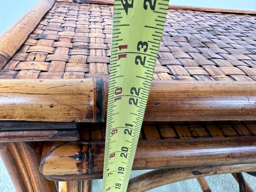 Bamboo And Rattan Nesting Tables 22.5W X 14.5D X 22H [Photo 8]