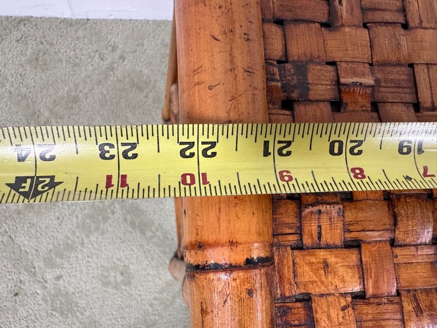 Bamboo And Rattan Nesting Tables 22.5W X 14.5D X 22H [Photo 6]