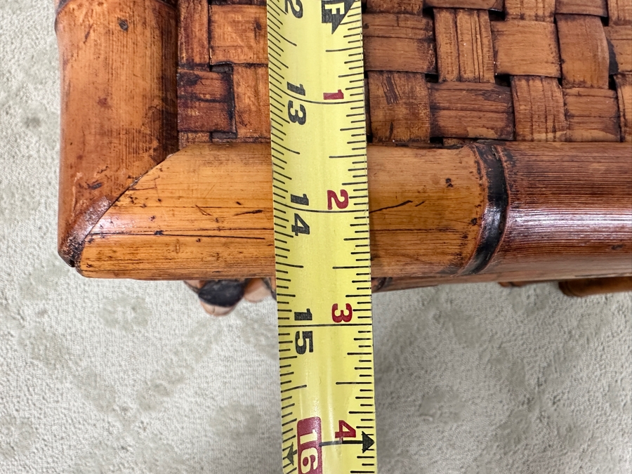 Bamboo And Rattan Nesting Tables 22.5W X 14.5D X 22H [Photo 7]