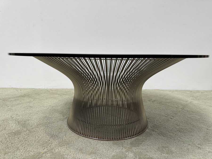 Warren Platner Round Coffee Table With Polished Nickel Finish 36'R X 14.5'H Retails $2,300 [Photo 4]