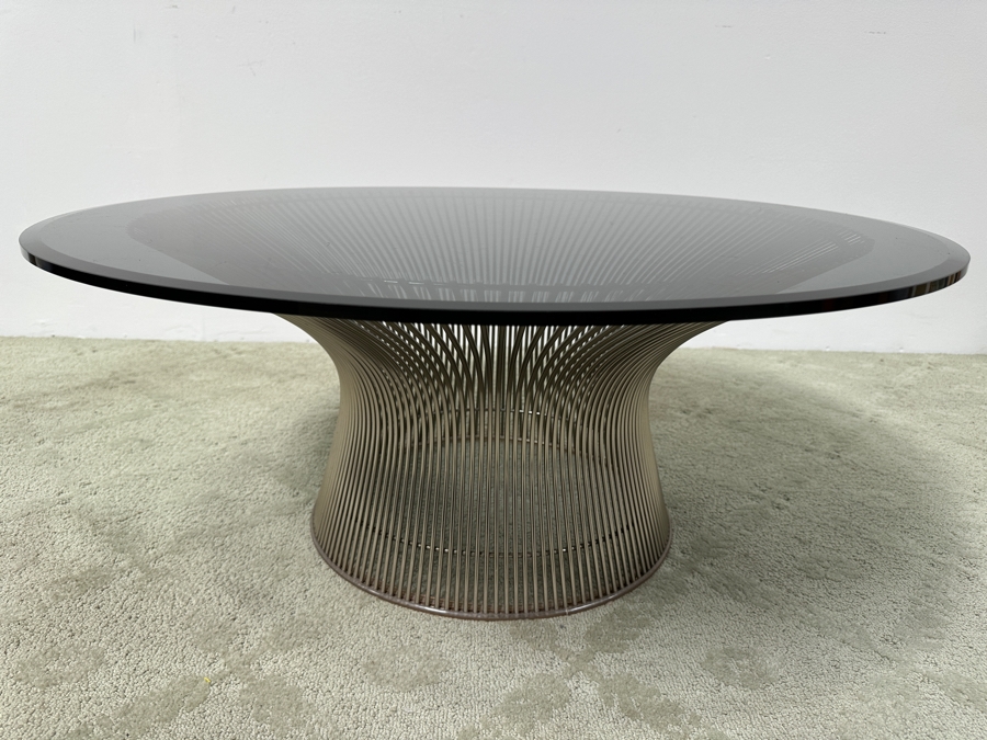 Warren Platner Round Coffee Table With Polished Nickel Finish 36'R X 14.5'H Retails $2,300 [Photo 3]