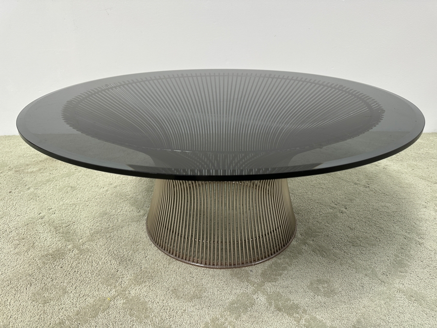 Warren Platner Round Coffee Table With Polished Nickel Finish 36'R X 14.5'H Retails $2,300 [Photo 2]
