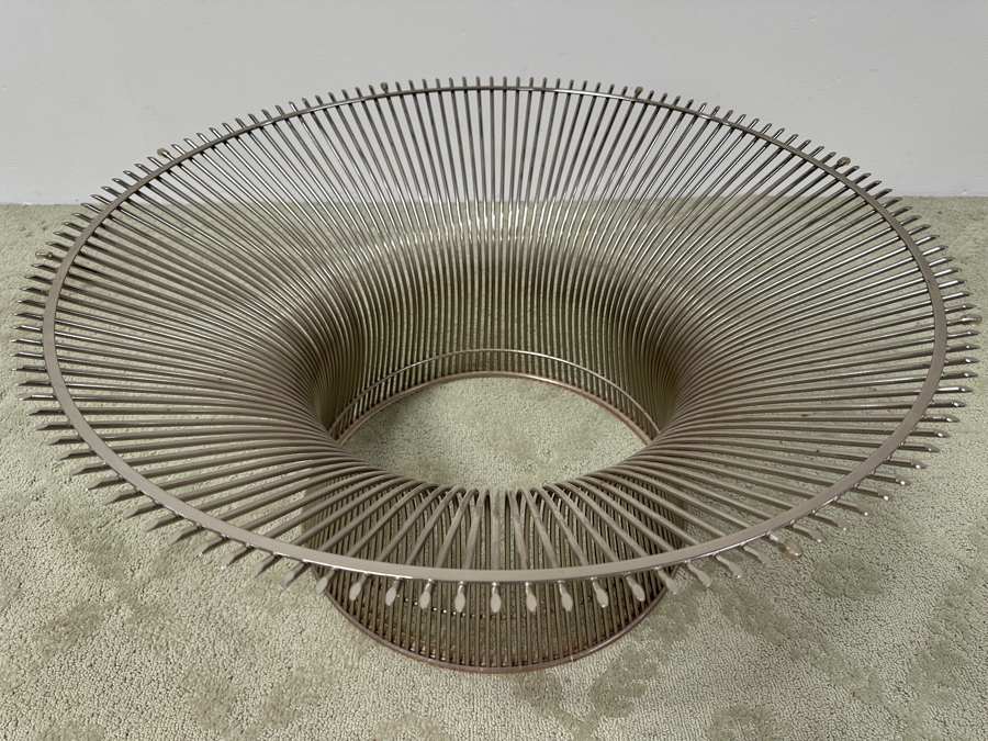 Warren Platner Round Coffee Table With Polished Nickel Finish 36'R X 14.5'H Retails $2,300 [Photo 6]