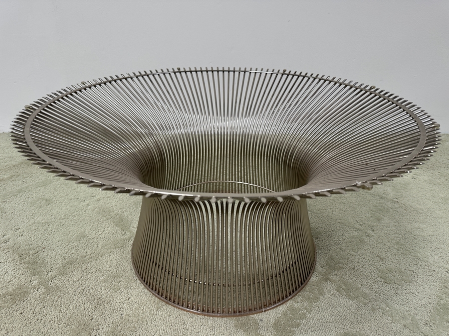 Warren Platner Round Coffee Table With Polished Nickel Finish 36'R X 14.5'H Retails $2,300 [Photo 7]