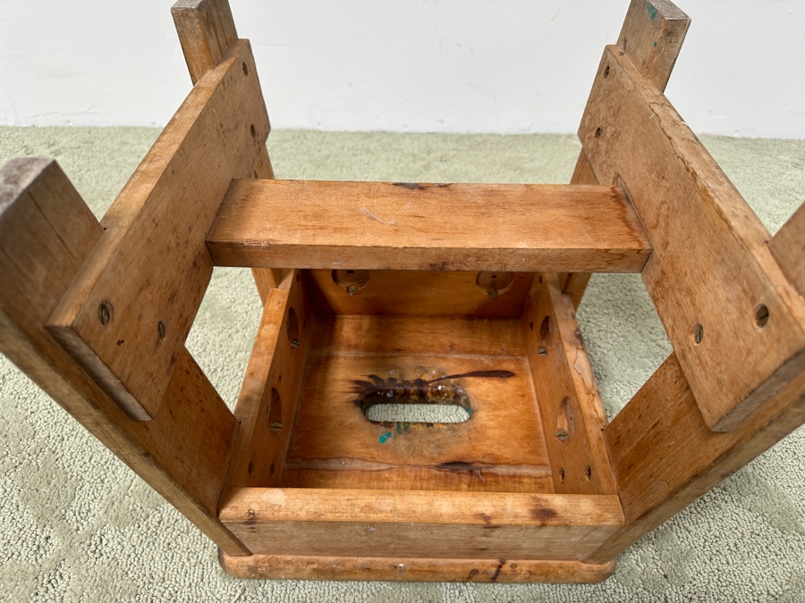 Old Bell System Wooden Step Stool Bench 12W X 12D X 13H [Photo 11]