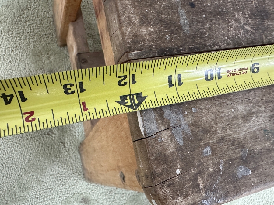 Old Bell System Wooden Step Stool Bench 12W X 12D X 13H [Photo 8]
