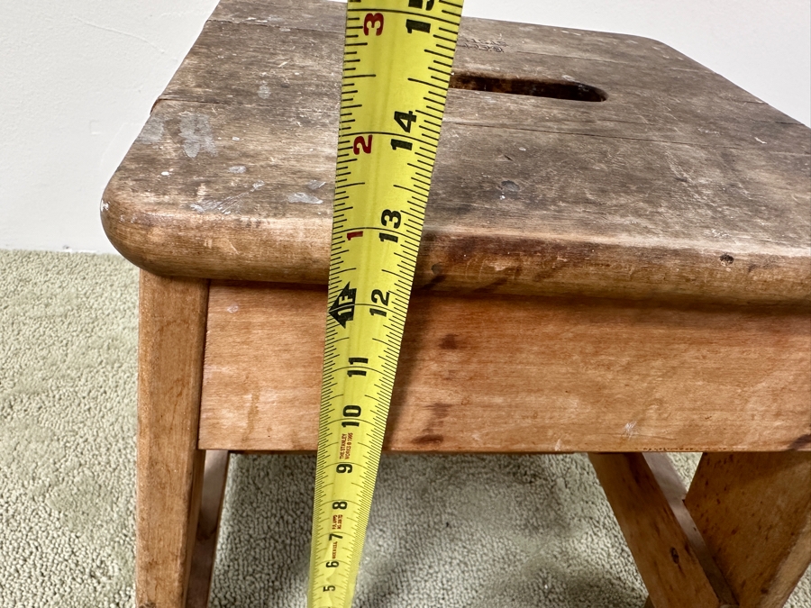 Old Bell System Wooden Step Stool Bench 12W X 12D X 13H [Photo 10]