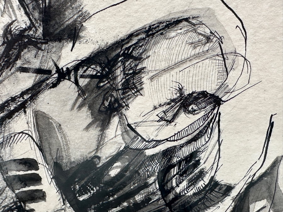 Santiago Penaloza (B. 1948, Mexican) Original Abstract Watercolor And Ink Painting On Paper Artist Signed And Dated 1973 17.5 X 22.5 Framed 24 X 29 [Photo 6]