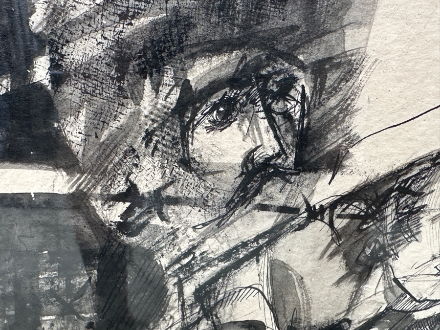 Santiago Penaloza (B. 1948, Mexican) Original Abstract Watercolor And Ink Painting On Paper Artist Signed And Dated 1973 17.5 X 22.5 Framed 24 X 29 [Photo 5]