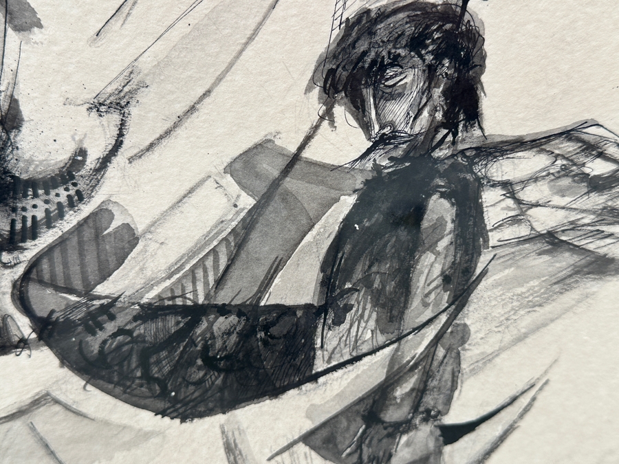 Santiago Penaloza (B. 1948, Mexican) Original Abstract Watercolor And Ink Painting On Paper Artist Signed And Dated 1973 17.5 X 22.5 Framed 24 X 29 [Photo 7]