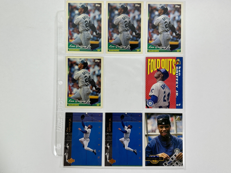 Just Added - Huge Collection Of 242 Ken Griffey, Jr. Seattle Mariners Baseball Cards Including Rookie Cards All Stored In Protective Sleeves Within Binder - See Photos [Photo 31]
