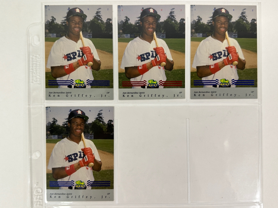 Just Added - Huge Collection Of 242 Ken Griffey, Jr. Seattle Mariners Baseball Cards Including Rookie Cards All Stored In Protective Sleeves Within Binder - See Photos [Photo 25]