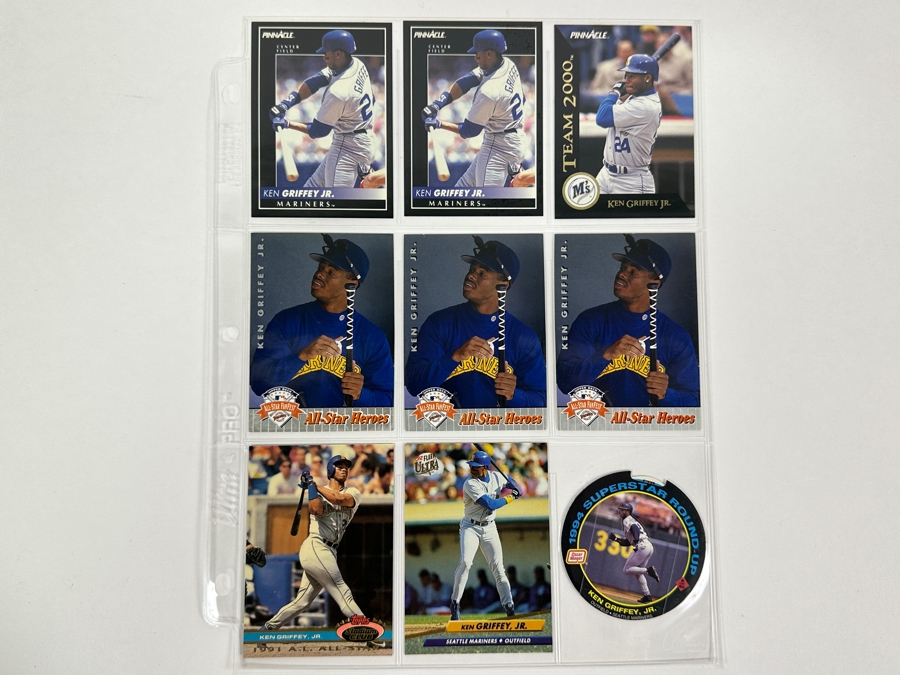 Just Added - Huge Collection Of 242 Ken Griffey, Jr. Seattle Mariners Baseball Cards Including Rookie Cards All Stored In Protective Sleeves Within Binder - See Photos [Photo 21]