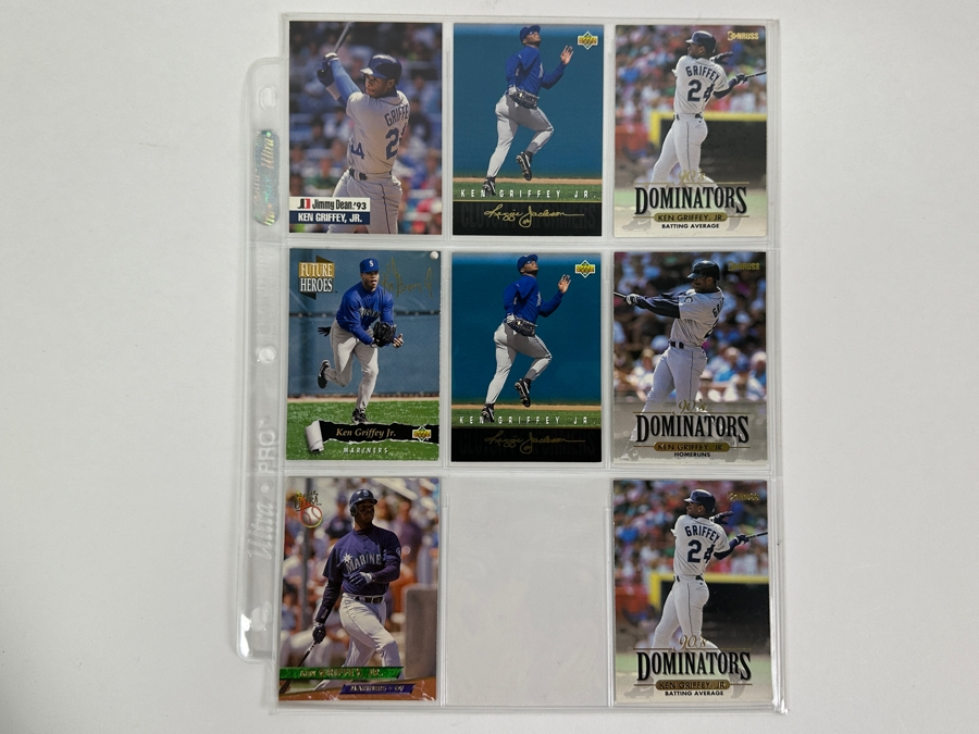 Just Added - Huge Collection Of 242 Ken Griffey, Jr. Seattle Mariners Baseball Cards Including Rookie Cards All Stored In Protective Sleeves Within Binder - See Photos [Photo 26]