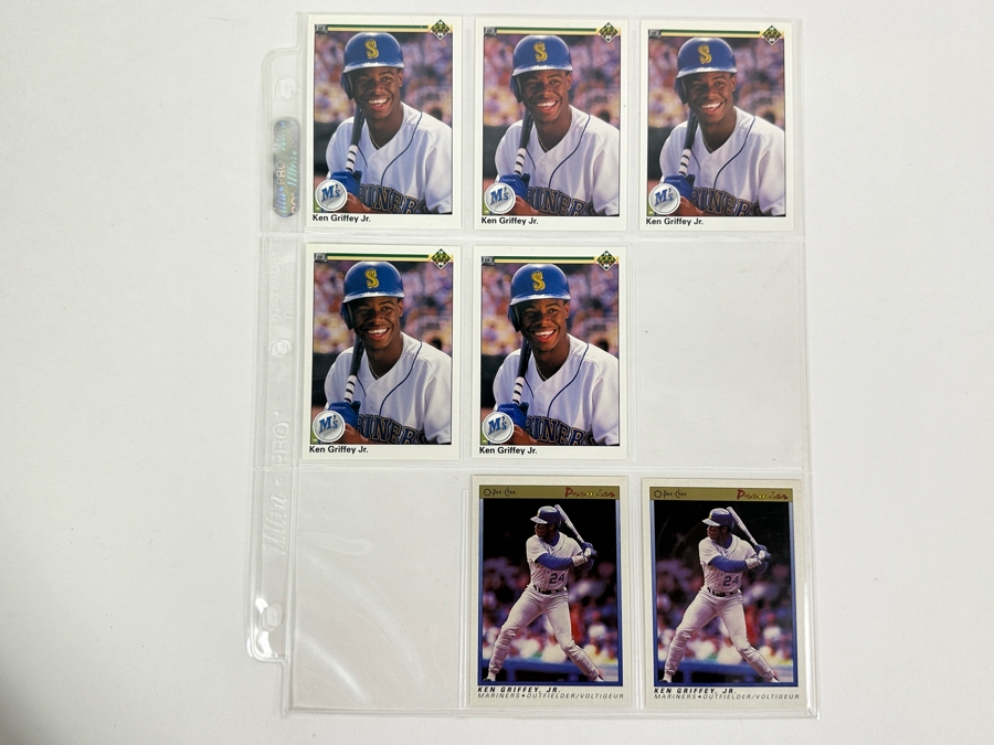 Just Added - Huge Collection Of 242 Ken Griffey, Jr. Seattle Mariners Baseball Cards Including Rookie Cards All Stored In Protective Sleeves Within Binder - See Photos [Photo 14]