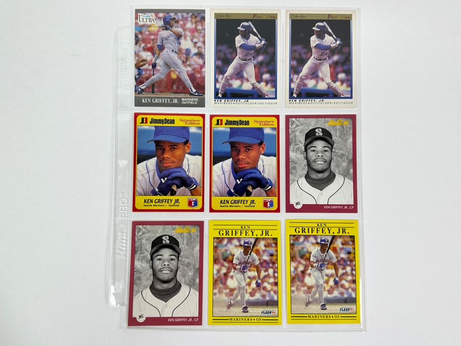 Just Added - Huge Collection Of 242 Ken Griffey, Jr. Seattle Mariners Baseball Cards Including Rookie Cards All Stored In Protective Sleeves Within Binder - See Photos [Photo 15]