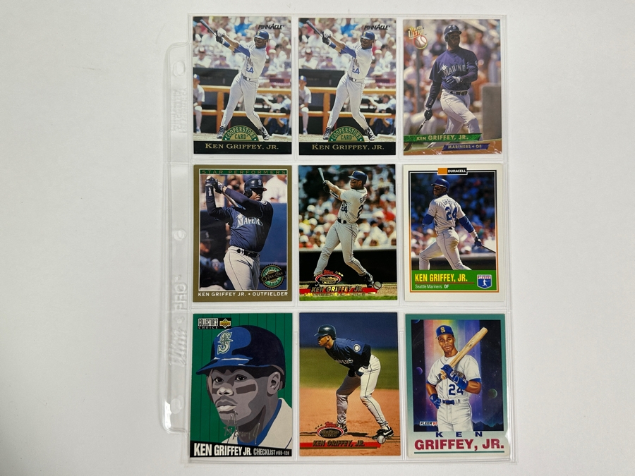 Just Added - Huge Collection Of 242 Ken Griffey, Jr. Seattle Mariners Baseball Cards Including Rookie Cards All Stored In Protective Sleeves Within Binder - See Photos [Photo 22]