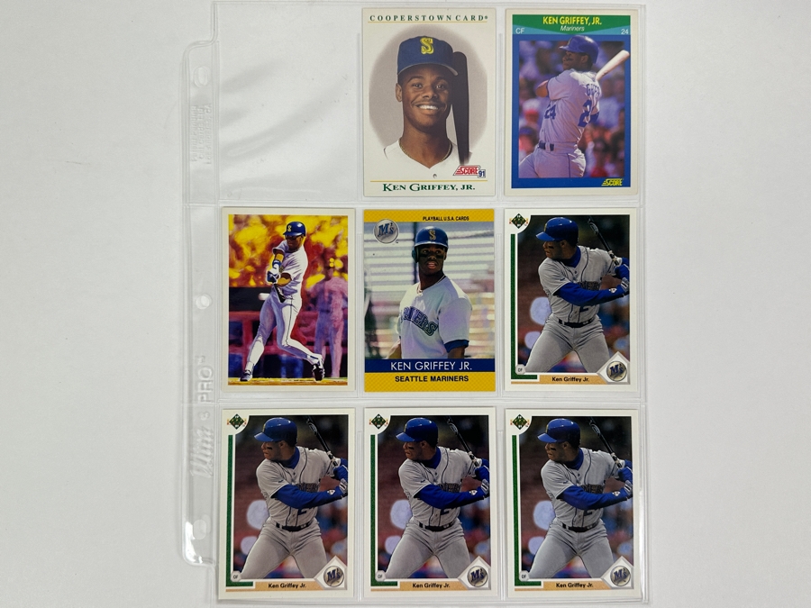Just Added - Huge Collection Of 242 Ken Griffey, Jr. Seattle Mariners Baseball Cards Including Rookie Cards All Stored In Protective Sleeves Within Binder - See Photos [Photo 17]