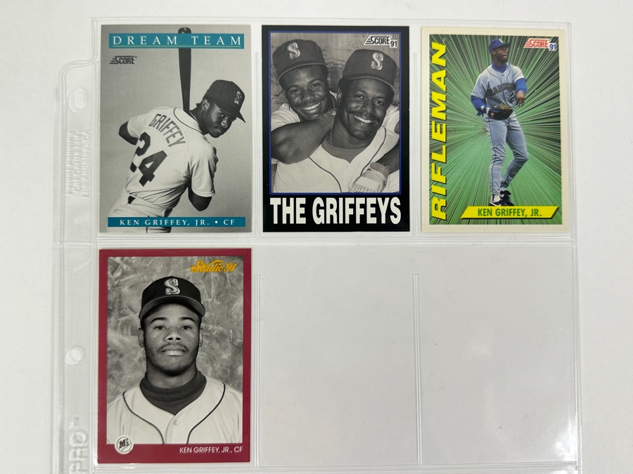 Just Added - Huge Collection Of 242 Ken Griffey, Jr. Seattle Mariners Baseball Cards Including Rookie Cards All Stored In Protective Sleeves Within Binder - See Photos [Photo 19]
