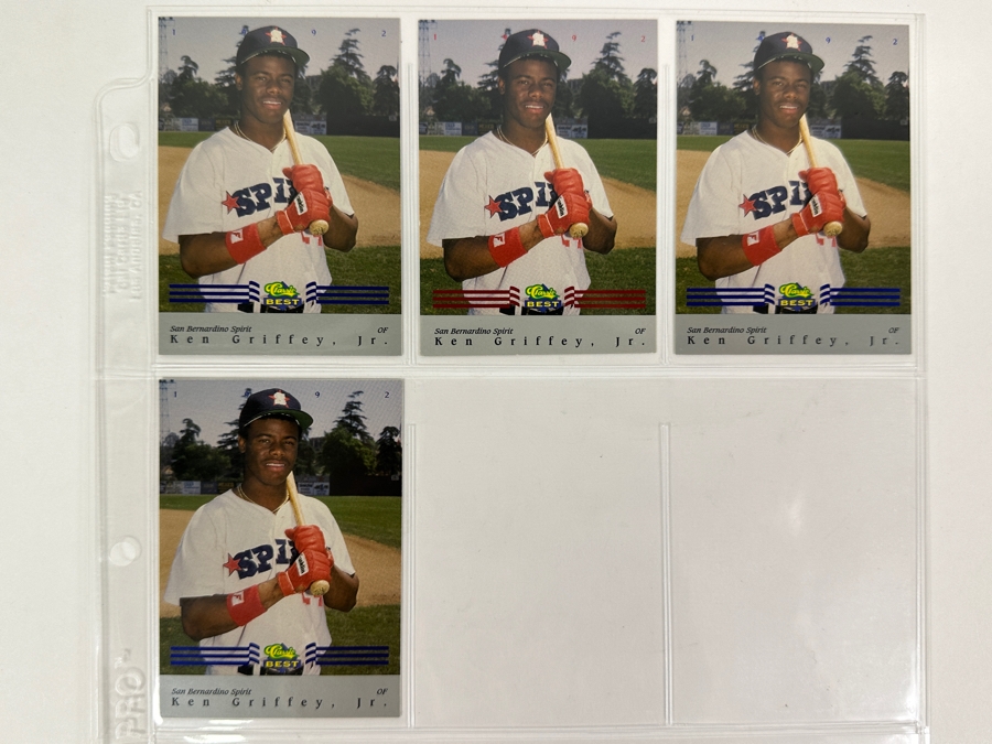Just Added - Huge Collection Of 242 Ken Griffey, Jr. Seattle Mariners Baseball Cards Including Rookie Cards All Stored In Protective Sleeves Within Binder - See Photos [Photo 24]