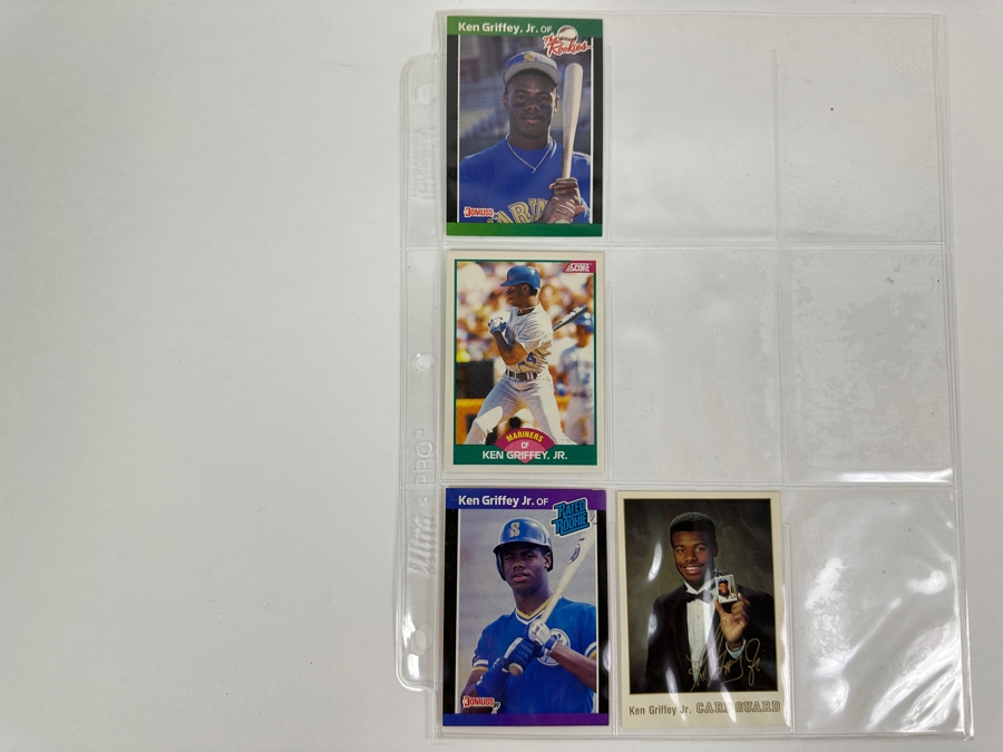 Just Added - Huge Collection Of 242 Ken Griffey, Jr. Seattle Mariners Baseball Cards Including Rookie Cards All Stored In Protective Sleeves Within Binder - See Photos [Photo 3]