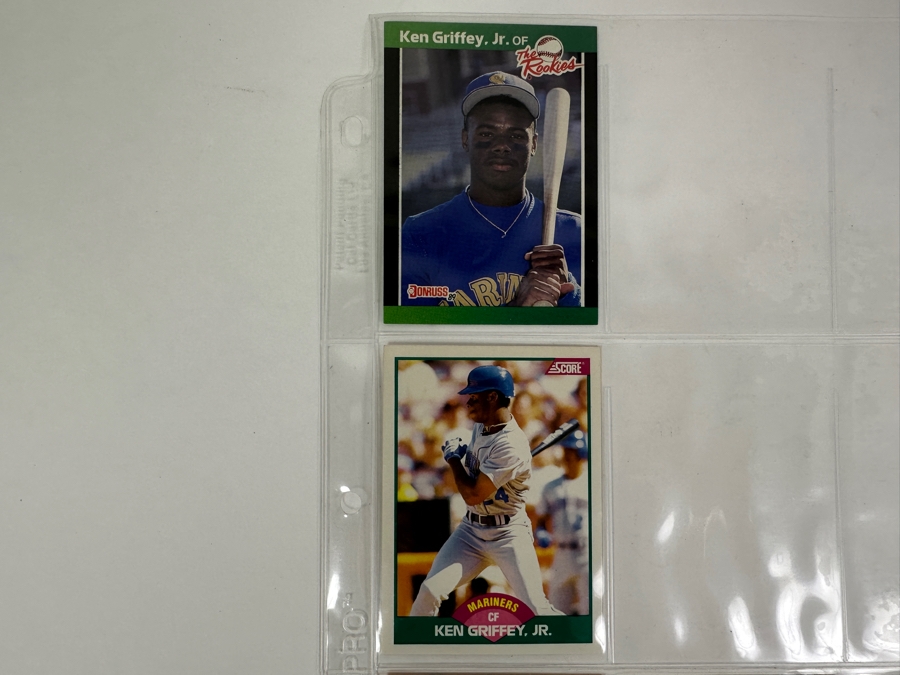 Just Added - Huge Collection Of 242 Ken Griffey, Jr. Seattle Mariners Baseball Cards Including Rookie Cards All Stored In Protective Sleeves Within Binder - See Photos [Photo 4]