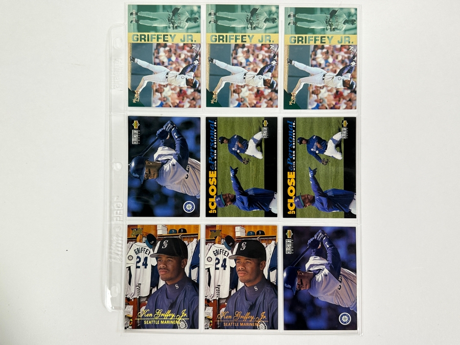 Just Added - Huge Collection Of 242 Ken Griffey, Jr. Seattle Mariners Baseball Cards Including Rookie Cards All Stored In Protective Sleeves Within Binder - See Photos [Photo 27]