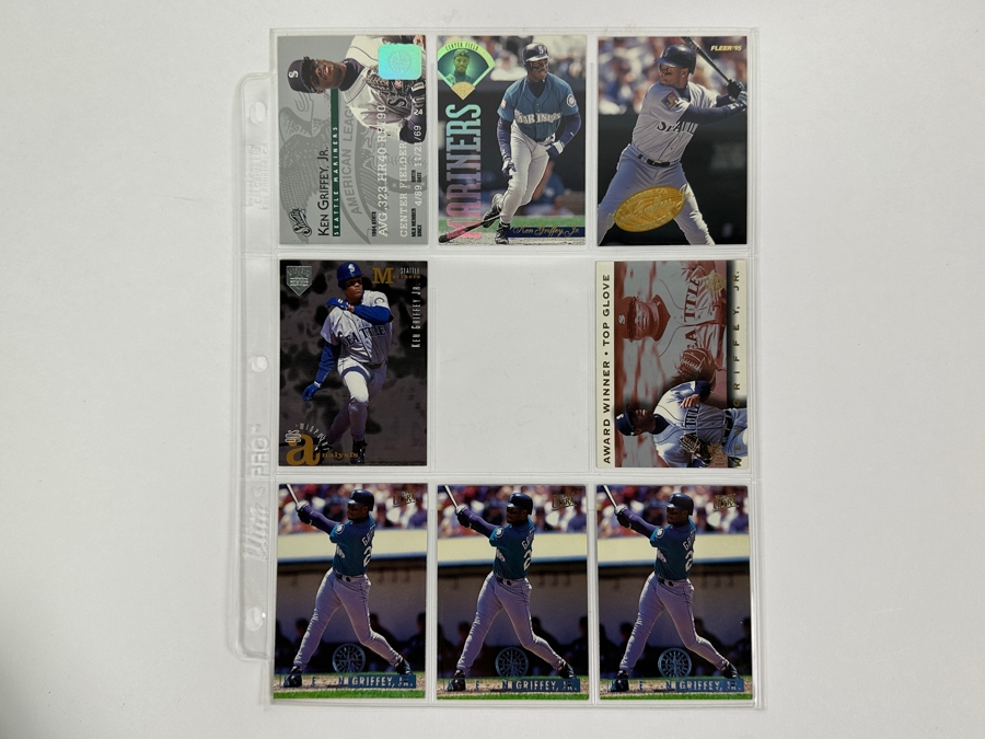 Just Added - Huge Collection Of 242 Ken Griffey, Jr. Seattle Mariners Baseball Cards Including Rookie Cards All Stored In Protective Sleeves Within Binder - See Photos [Photo 35]