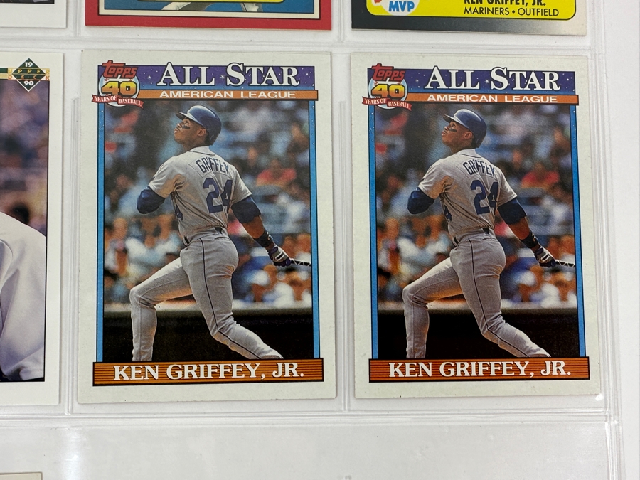 Just Added - Huge Collection Of 242 Ken Griffey, Jr. Seattle Mariners Baseball Cards Including Rookie Cards All Stored In Protective Sleeves Within Binder - See Photos [Photo 11]