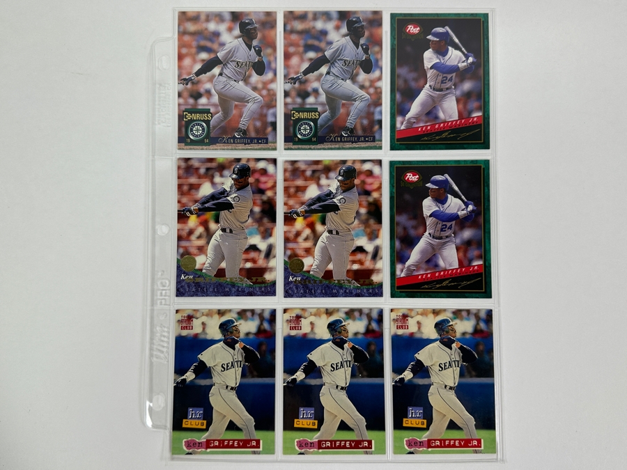 Just Added - Huge Collection Of 242 Ken Griffey, Jr. Seattle Mariners Baseball Cards Including Rookie Cards All Stored In Protective Sleeves Within Binder - See Photos [Photo 32]