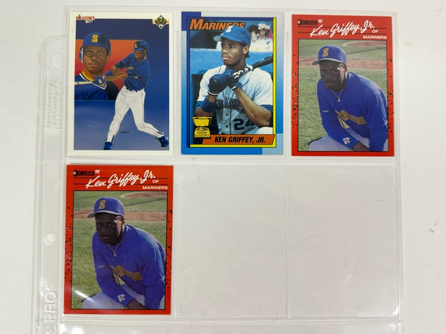 Just Added - Huge Collection Of 242 Ken Griffey, Jr. Seattle Mariners Baseball Cards Including Rookie Cards All Stored In Protective Sleeves Within Binder - See Photos [Photo 7]