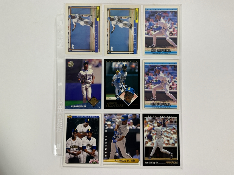 Just Added - Huge Collection Of 242 Ken Griffey, Jr. Seattle Mariners Baseball Cards Including Rookie Cards All Stored In Protective Sleeves Within Binder - See Photos [Photo 23]