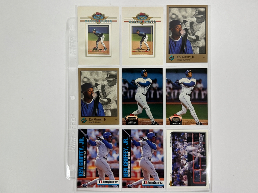 Just Added - Huge Collection Of 242 Ken Griffey, Jr. Seattle Mariners Baseball Cards Including Rookie Cards All Stored In Protective Sleeves Within Binder - See Photos [Photo 20]