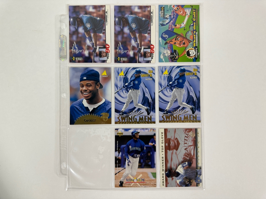 Just Added - Huge Collection Of 242 Ken Griffey, Jr. Seattle Mariners Baseball Cards Including Rookie Cards All Stored In Protective Sleeves Within Binder - See Photos [Photo 38]