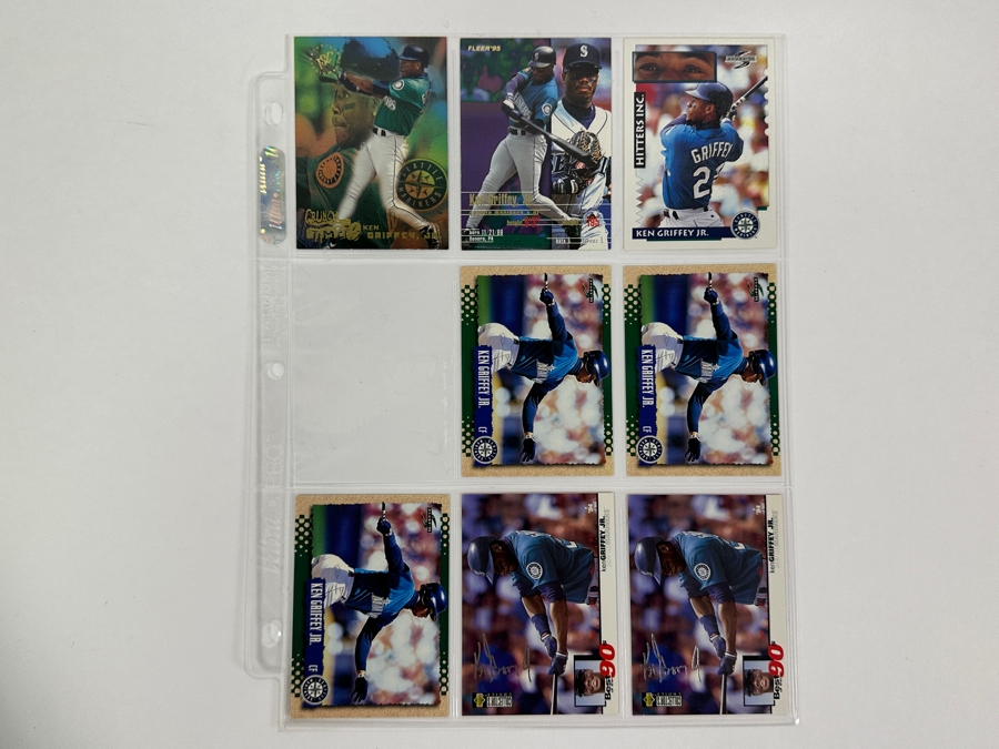 Just Added - Huge Collection Of 242 Ken Griffey, Jr. Seattle Mariners Baseball Cards Including Rookie Cards All Stored In Protective Sleeves Within Binder - See Photos [Photo 37]