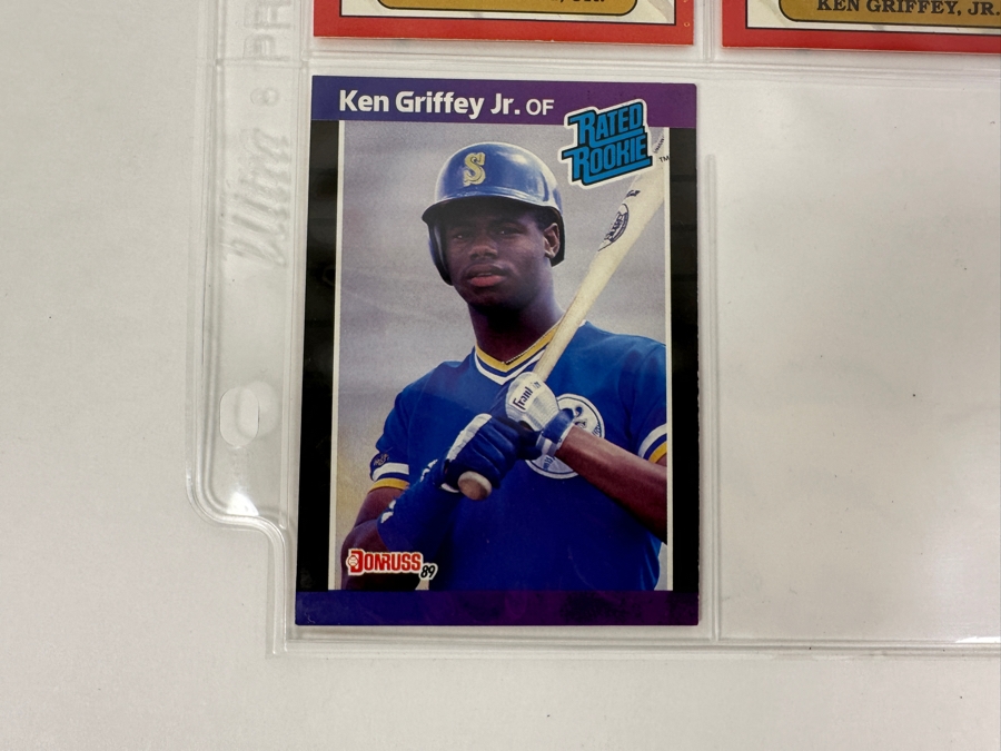 Just Added - Huge Collection Of 242 Ken Griffey, Jr. Seattle Mariners Baseball Cards Including Rookie Cards All Stored In Protective Sleeves Within Binder - See Photos [Photo 42]