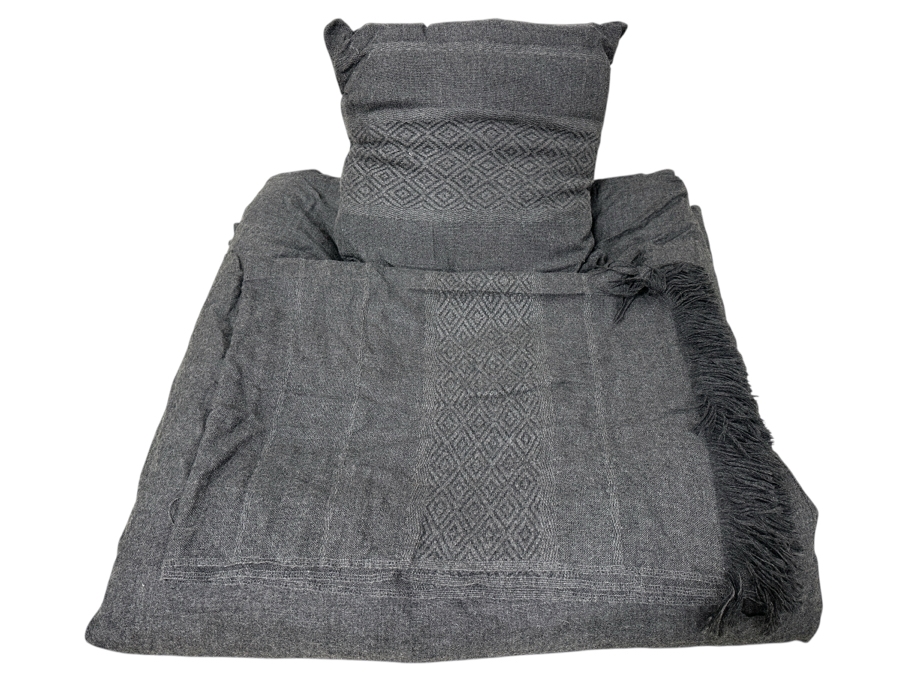 Restoration Hardware 100% Alpaca Full/Queen Duvet with Euro Sham and Throw, Made in Peru